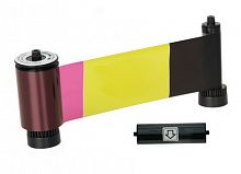 Цветная полупанельная лента с черной панелью и оверлеем HYMCKOK на 350 оттисков + чистящий роликок; для принтеров Advent SOLID 210/310/510, ASOL-HYMCKO350