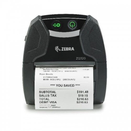Изображение Мобильный термопринтер квитанций вне помещения Zebra ZQ320, ZQ32-A0E02TE-00 от магазина СканСтор