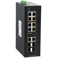 IES200-V25-4S10T Коммутатор Managed industrial switch with 4 Gigabit SFP ports and 10 Gigabit TX ports  industrial DC 12~55V redundant dual power input, operating temperature: -40~85°C  lightning protection level of 6KV  IP40  DIN-rail installation, IES20