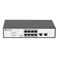 S1510-8P Коммутатор Unmanaged Multi functional PoE Switch (8 1000M PoE ports, 2 GE TX ports  built-in AC220V power supply  120W PoE power, desk-top/ra